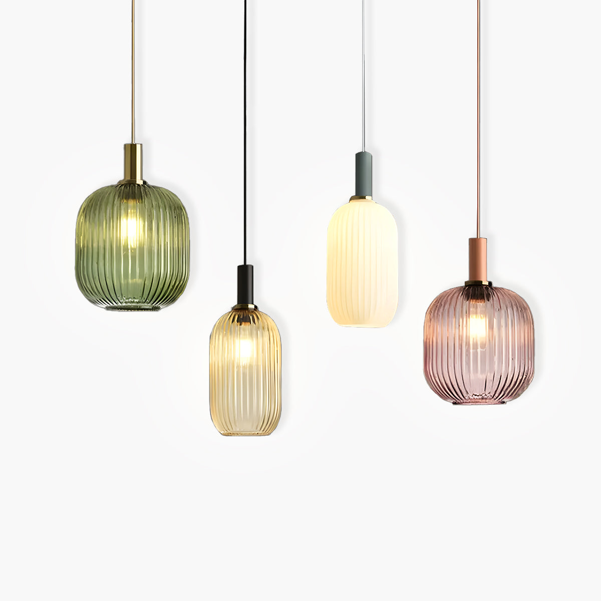 Hanos Pendelleuchte aus farbigem Glas