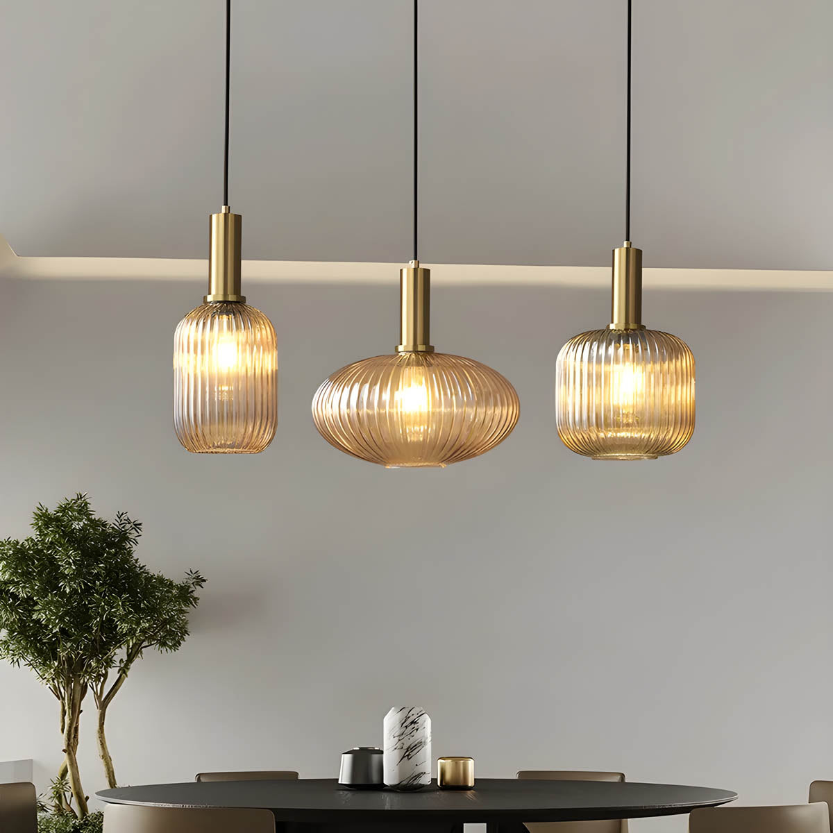 Hanos Pendelleuchte aus farbigem Glas