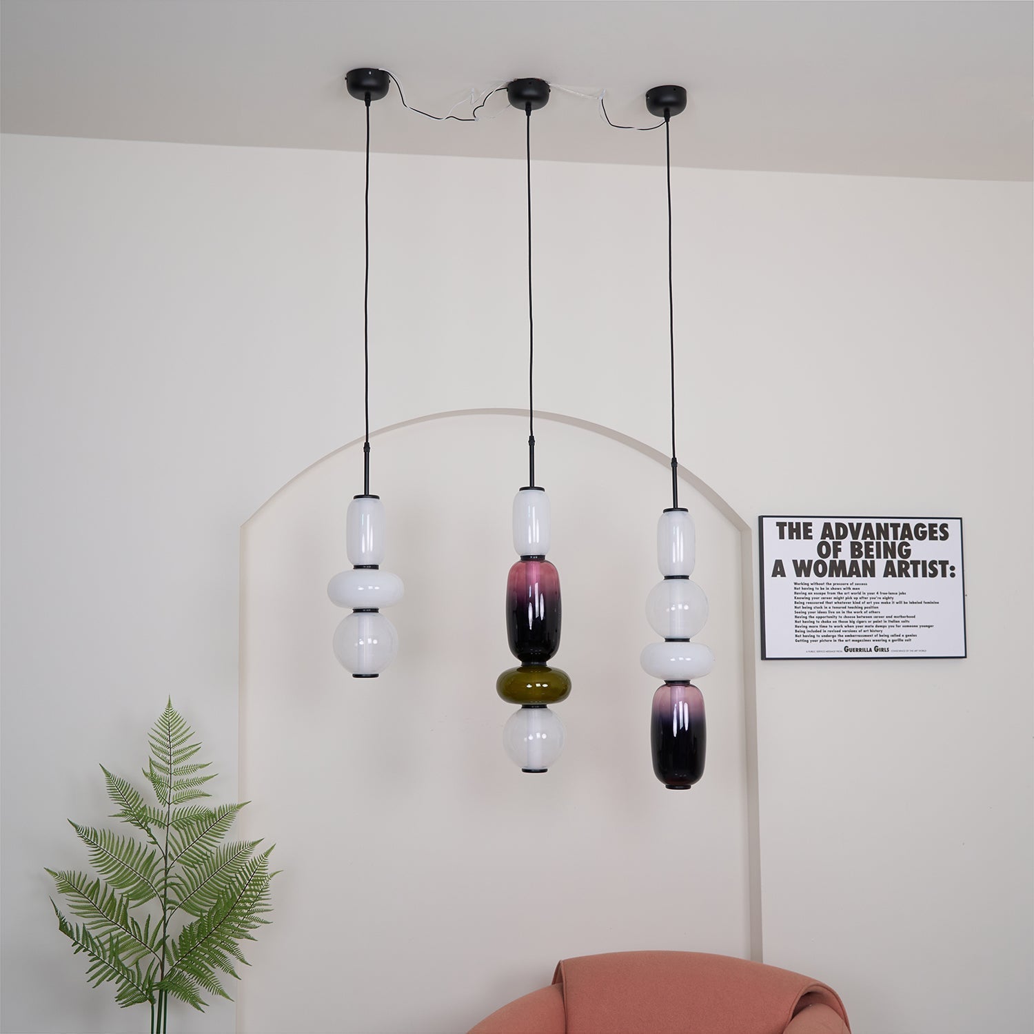 Kandierte Glas-Pendelleuchte