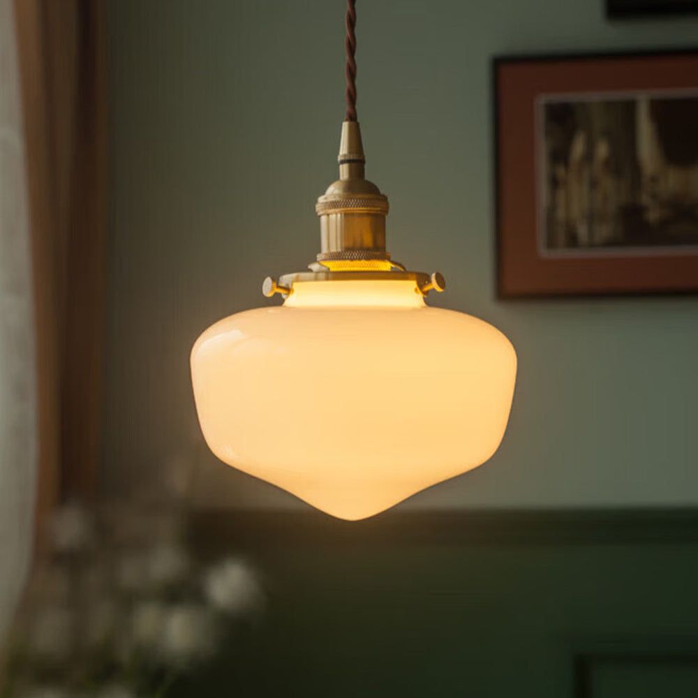 Retro-Messing-Laterne-Glas-Pendelleuchte