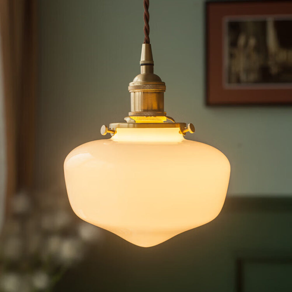 Retro-Messing-Laterne-Glas-Pendelleuchte