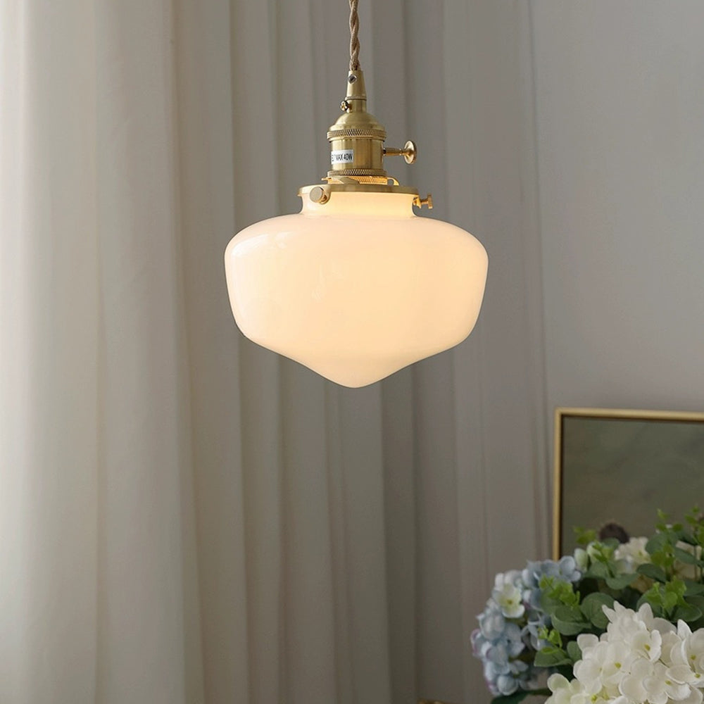 Retro-Messing-Laterne-Glas-Pendelleuchte