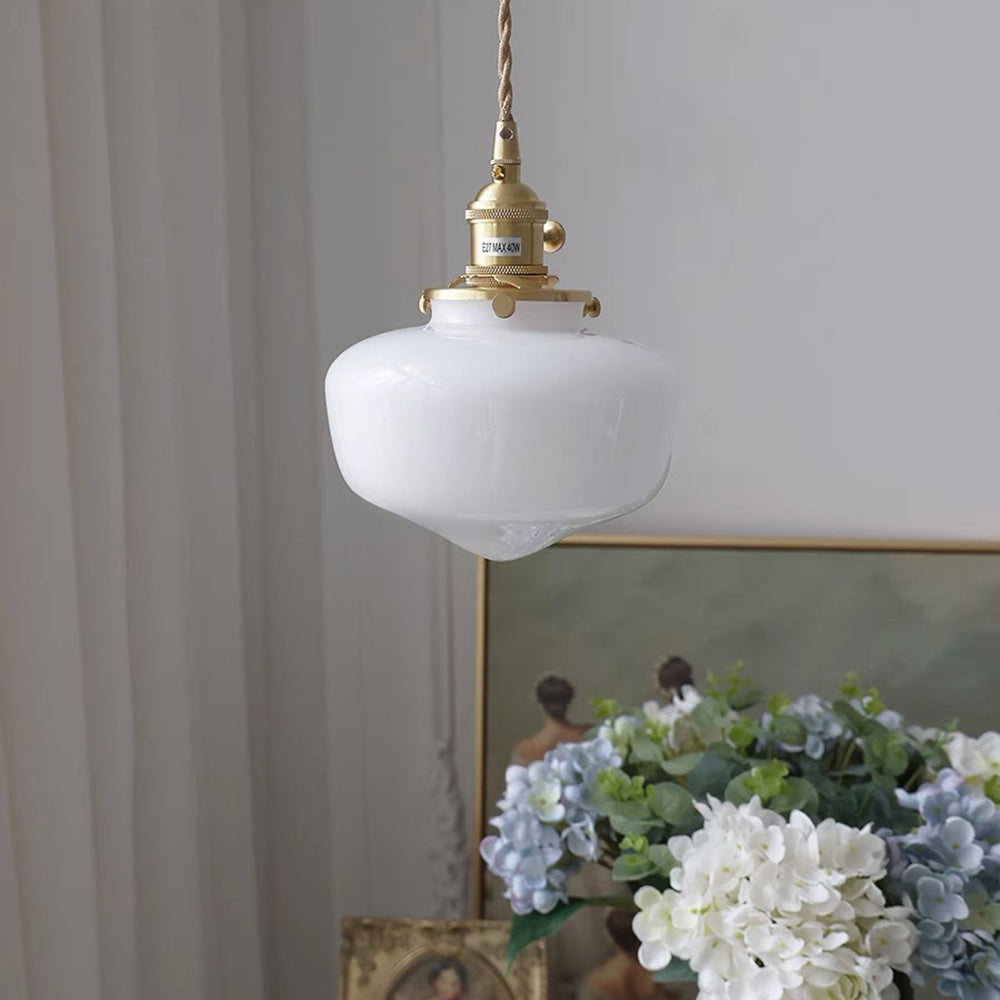 Retro-Messing-Laterne-Glas-Pendelleuchte