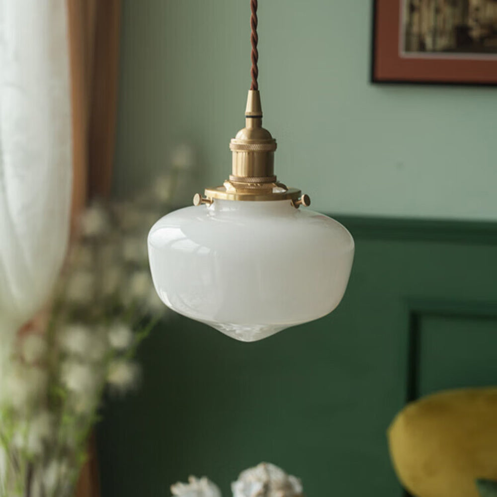 Retro-Messing-Laterne-Glas-Pendelleuchte