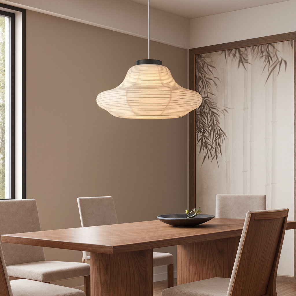 Wabi Sabi Reispapier Pendelleuchte