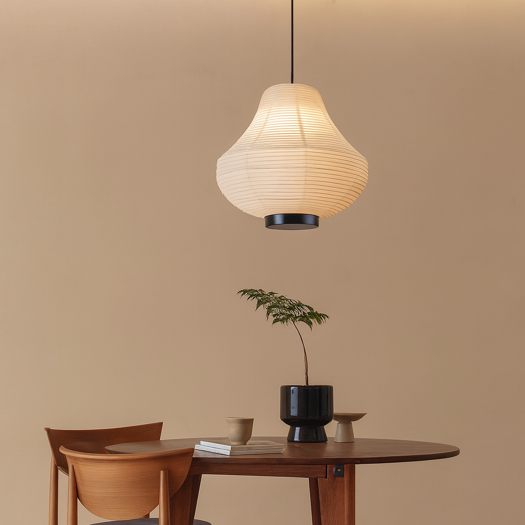 Wabi Sabi Reispapier Pendelleuchte
