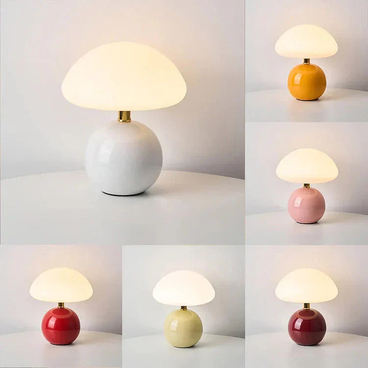 Französische Creme-Pilz-Lampe