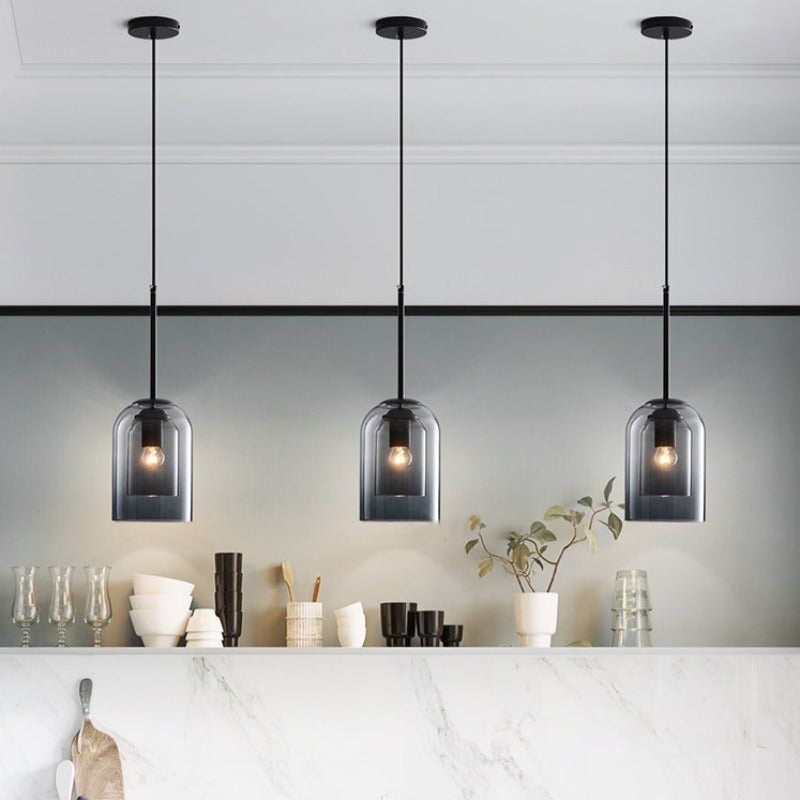 Doppelte Glas Mica Pendelleuchte