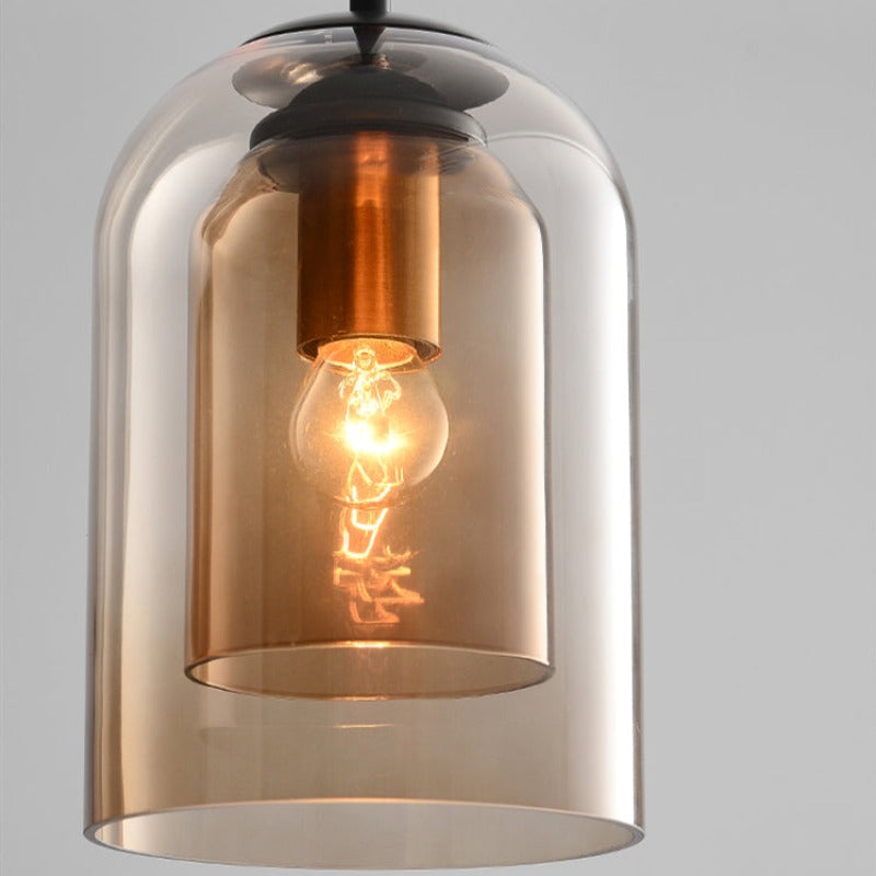 Doppelte Glas Mica Pendelleuchte