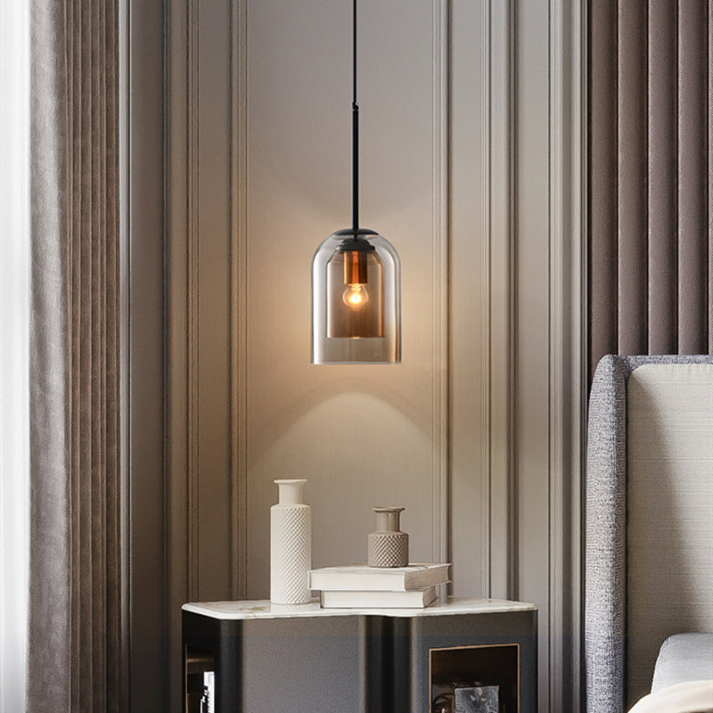 Mica Mid-Century Pendelleuchten mit doppeltem Glas