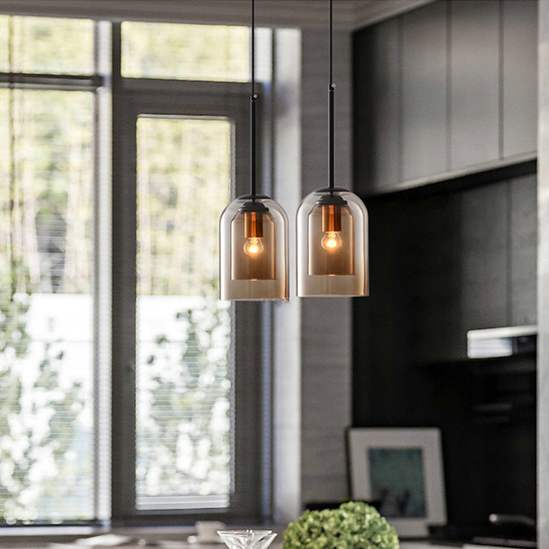 Doppelte Glas Mica Pendelleuchte