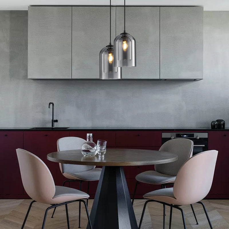 Doppelte Glas Mica Pendelleuchte